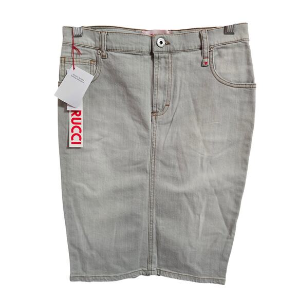 Fiorucci Dresses & Skirts - Fiorucci Denim Midi Y2K Italian Designer Back Slit Skirt 40